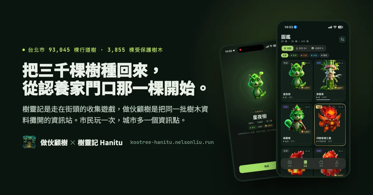 做伙顧樹 × 樹靈記的分享圖